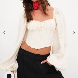 For Love and Lemons Janet Long Sleeve Corset Top